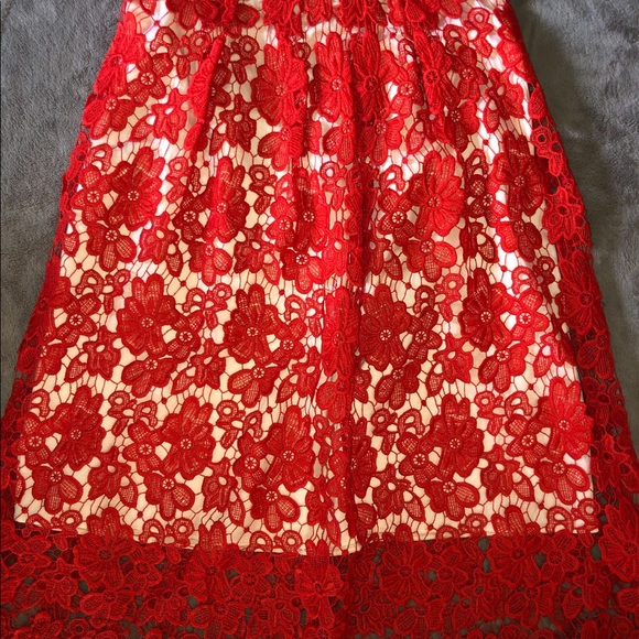 Red Floral Skirt - Picture 3 of 7
